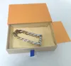 Avec boîte Bracelet de mode homme et femme Bracelet en acier au titane 316L Bracelet de couleur plaqué or 18 carats Bracelets à chaîne épaisse