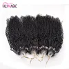 High Grade Loop Micro Ring Hair Extensions 100% Virgin Remy Human Hair Curly Nano Natural Black 100g 100s Factory Sprzedaż bezpośrednia
