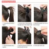 Synthetic Wigs MANWEI Artificial Fake Ponytail Wig Clip In Natural Straight Pony Tail Hair