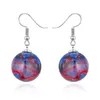 Boule colorée balance boucle d'oreille univers planètes nouveau bijoux créatifs cadeau résine boucles d'oreilles goutte