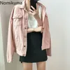 Nomikuma Casual Fashion Long Sleeve Denim Jackets Solid Color Single Breasted Loose Coats Women Arrival Stylish Tops 3c156 210514