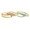 2021 Zomer Hot Selling Sieraden Goud Kleur 7 Kleurrijke Neon Emaille Kleurrijke 5a Cubic Zirconia CZ Bangle Bracelet Q0720