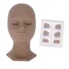 2021 Professional Training Mannequin Heads + 4 Pairs Lifelike detachable eye Graft Eyelashes Extension Makeup Beauty Tools 3 styles