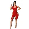 Großhandel Overalls Sommer Frauen Strampler Ärmellos Auszuhöhlen Playsuits Mode Solide Dünne Bodycon Bodysuit Sexy Nachtclub Tragen 7073