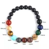 Brins de perles Vente Univers Galaxy Système Solaire Huit Planètes Gardant Des Étoiles Pierre Naturelle Couples Bracelets Pour Femmes Hommes Bijou Fawn22