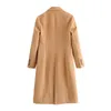 BBWM 여성 패션 우아한 버튼 업 긴 모직 재킷 빈티지 긴 소매 백 벤트 코트 여성 세련 된 겉옷 210520