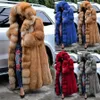 Vinter Kvinnor Fur Neck Coats Fashion Trend Cardigan Slim Mid-Length Warm OuterWear Designer Kvinna Ny Långärmad Casual Med Sashes Coats