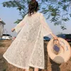 Kvinnors blusar skjortor Boho Kimono femme long cardigan mujer transparent sommar kvinnor spetsar cardigans koreanska modekläder 2022 dd2513