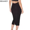 Beaukey Blue Mid Meados Lápis Lápis Saia Bodycon Mulheres Stretchable Split Skirt Venda Atacado XL Mulheres Vermelhas Saias China 210730