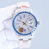 Diamentowe tęczowe zegarki męskie zegarki 41 mm stal nierdzewna Pasek mechaniczny Sapphire Wodoodporna konstrukcja zegarek Montre de Luxe