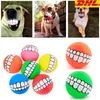 DHL Ücretsiz Komik Evcil Köpek Yavru Kedi Topu Diş Oyuncak PVC Çiğnemek Ses Köpekler Oyun Gıcırdıyor Oyuncaklar Pet Malzemeleri Yavru Top Dişler Silikon Oyuncak