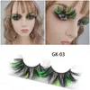 27~30mm Colored 3D Mink Eyelashes Dramatic Fluffy Volume False Eyelash Highlight on the End Cosplay Costumes Full Strip Lashes Makeup