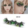 27~30mm Colored 3D Mink Eyelashes Dramatic Fluffy Volume False Eyelash Highlight on the End Cosplay Costumes Full Strip Lashes Makeup