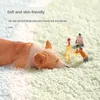 1PC Oval Furry Rainbow Rug Bedroom Long Foot Mat Soft Lamb Wool Living Room Bedside Carpet Non-Slip Absorbent Door Mats Decor 220301