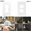 Plug Cover Sensor Lichten PIR Motion Safety Lamp Elektrische Outlet Wandplaat met LED-nachtlampje voor Gang Slaapkamer Badkamer Gewas Balkon Sfeer Lampen