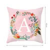 Singel Side Brev Pillow Case English Alfabet Polyester Kudde Skydd för Soffa Heminredning Blomma Kuddehus