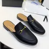 Designer Tofflor Läder Loafers Herr Dam Princetown Spets Sammet Tofflor Dam Casual Mules Metall Spänne Mönster Med Box