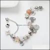 Charm Bracelets Jewelry High Quality Glamour Suitable For Pandora Sier Plated Diy Beaded Pendant Bracelet Original Box Set Drop Delivery 202