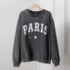 Women's Hoodies & Sweatshirts Pirate Hippie Washed Black Graphic Woman Autumn Cotton Classic Pullover Casual Vintage City Letter Faded Top