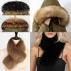 10 Kolory Zimowe Ciepłe Fur Collar Ciepłe Szalik Dla Kobiet Płaszcz Odpinany Faux Fox Fur Sarf Collar Hat Akcesoria Prezent H0923