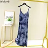 Casual Soft Modal Dress Women Harajuku Tie Dye Spaghetti Strap Thin Tank Dresses Summer Basic Midi Robe Vestidos 210519