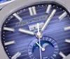 GRF V3 Calendario anual 5726/1A-014 A324 Reloj automático para hombre Fase lunar 324SC Esfera azul graduada Correa de cuero Super Edition 2021 Relojes Puretime F6