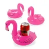 Mini Flamingo Pool Float Drink Hållare Kan Uppblåsbar Flytande Pool Bad Strandfest Barnleksaker FY7212