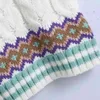 春の女性の幾何学的かぎ針編み編み短いセーター女性Vネックノースリーブプルオーバーカジュアルな女性緩いトップスSW1155 210430