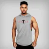 Gym Clothing Bodybuilding Stringer Sleeveless hoodie Shirt Fitness Men Tank Top Muscle Vest Undershirt Cotton Sports TankTop 210623