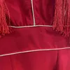販売ハイストリートEst滑走路デザイナーデザインのドレス女性のセクシーな背中の赤いタッセルショルダーミニドレス210521