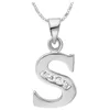 Fashion English Letter Necklace Ciondolo alfabeto Lettere A-R Crystal White Gold Friendshi