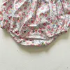 Sommar baby flicka ärmlös blommig utskrift rompers födda barn spädbarn kläder jumpsuits 210429