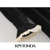 Kobiety elegancka moda z koronki wykończenie ruffled chenille mini sukienka z długim rękawem guziki kobiece sukienki mujer 210420