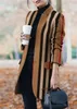 Yeni Kadın Ceketler Kadın Moda Baskı Standı Yaka Yün Ceket Rahat Rahat Dış Giyim Kadın Bayan Giyim Siper Ücretli Rüzgarlık Mont Boyut S-2XL