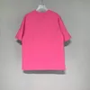 Casual impressão de manga curta t-shirt rosa edição limitada grande logotipo homens mulheres 1: 1 alta qualidade tee logotipo tops
