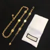 Top Fashion Design Letter Bracelet for Woman Gift Set Gold Plated Necklace Earrings Jewelry Supply