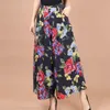Yaz Geniş Bacak Pantolon Kadın Baskı Çiçek Pantolon Broeken Kadın Keten Kadın Capris Desen Yüksekliği Bel Pantolon
