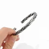 Bangle Retro Ancient Silver Color Twisted Woven Bracelet Unisex Jewelry Fashion Creative Opening Couple Gift