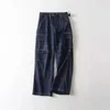 Женщины Высокие талии Грузовые брюки Пингеры Карманы Сашивает Свободные брюки Уличная Одежда Корейский 210521