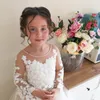 Lovely Lace Flower Girls Dress 3D Floral Appliques Children Birthday Party Dresses Ball Gown Wedding Prom Formal Wear