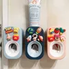 아이들을위한 자동 아이 치약 디스펜서 압착기 가정용 만화 칫솔 홀더 욕실 액세서리 210709