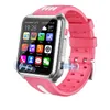 SIM-kaart 4G Video Call Smart Watches Telefoon 1G + 8G Memory CPU GPS WIFI Pink Children Gift App Installeer Bluetooth Camera Android Safe SmartWatch