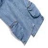 High Street Loose Wide Leg Straight Jeans Femmes Printemps Hip Hop Big Pocket Washed Denim Cargo Pants 5B382 210427