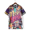 Summer Women's Large Size T-shirt Dress Hip Hop Print Graffiti Female Short-sleeved Woman GD213 210506