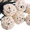 Solar Powered 5m 20leds Multicolor Rotan Ball String Light for Wedding Party