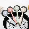 Cleaning Brushes Metal Mesh Stainless Steel Wire Wool Ball Clean Brush Kitchen Hanging Strong Scourers With Long Handle Pot Scourer Supplies Magic 4Colors wmq1096