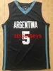 2020 plus récent 5 Manu Ginobili équipe Argentine bleu marine maillot de basket-ball cousu personnalisé n'importe quel numéro nom Ncaa XS-6XL