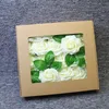 25pcs / Box PE Schaum Rose Blumen Kopf Mit Blättern Home Hochzeit Dekoration Künstliche Blumen DIY Braut Blumenstrauß Simulation Blume für RRD12926