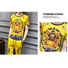 Costumes décontractés de style chinois Dragon Print Sportswear pour hommes Été 2pcs Survêtement Hommes Hip Hop Night Club Vêtements Vetement Homme 210527