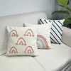 Cushion/Decorative Pillow Boho Home Decoration Rainbow Cushion Cover Black Stripe Rope Embroidery Pink 45x45cm For Living Room Bed